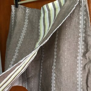 JJill Love Linen striped wrap skirt NWT XL
